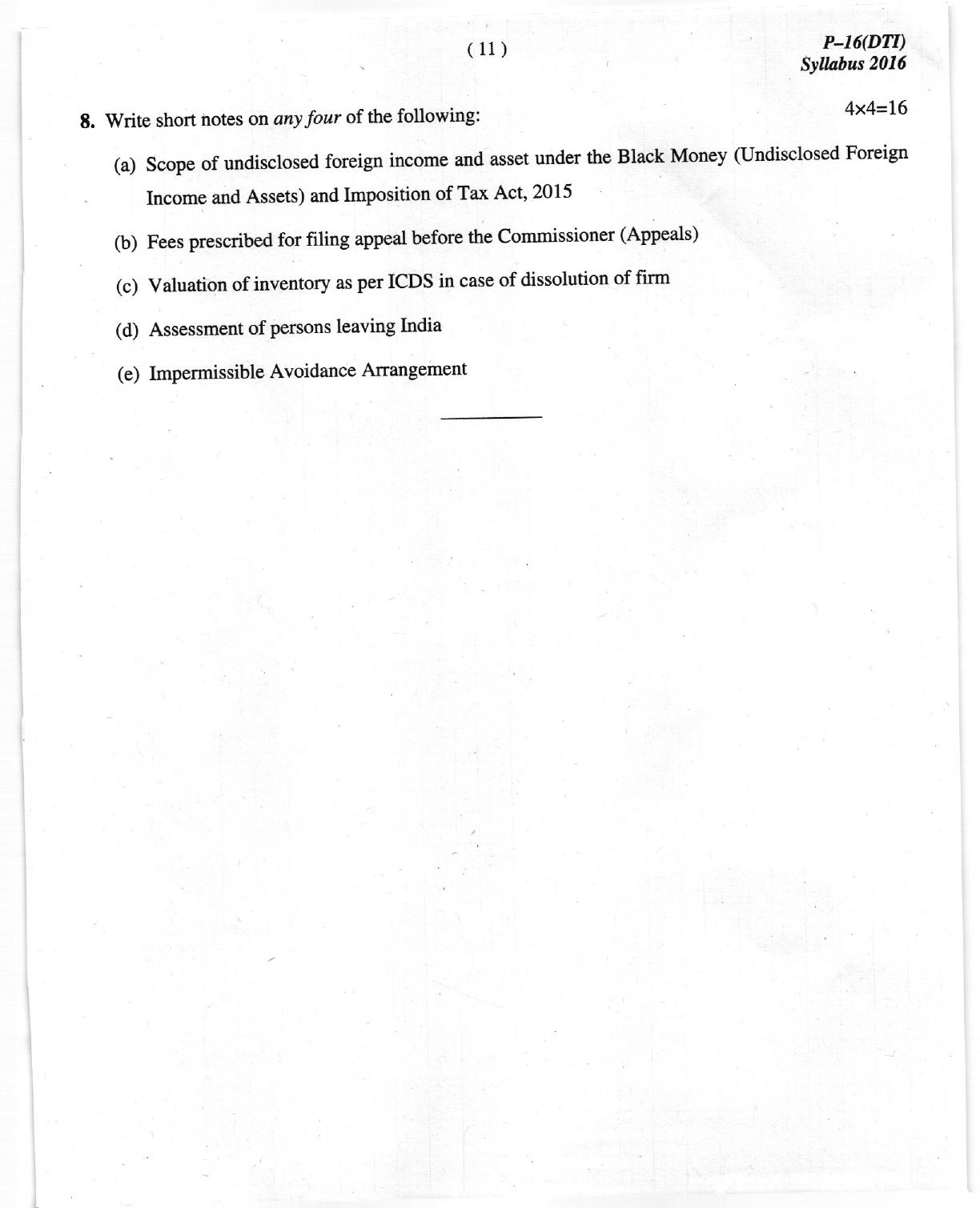 ICMAI Dec 2018 Tax Laws and International Taxation Question Paper (Final) 16 - Page 11