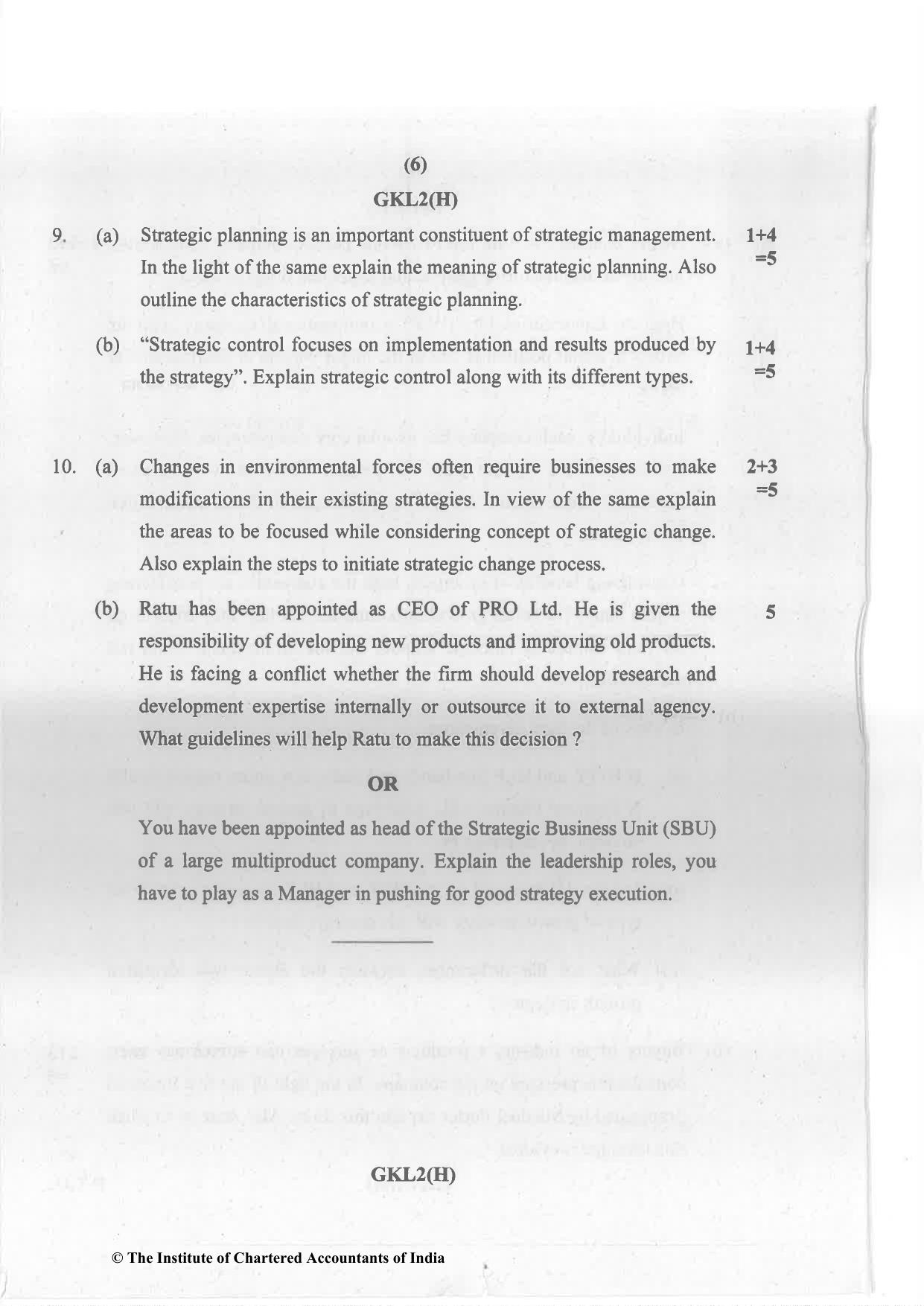 CA Inter May 2023 Question Paper - Paper 7 – Enterprise Information Systems & Strategic Management - Page 6