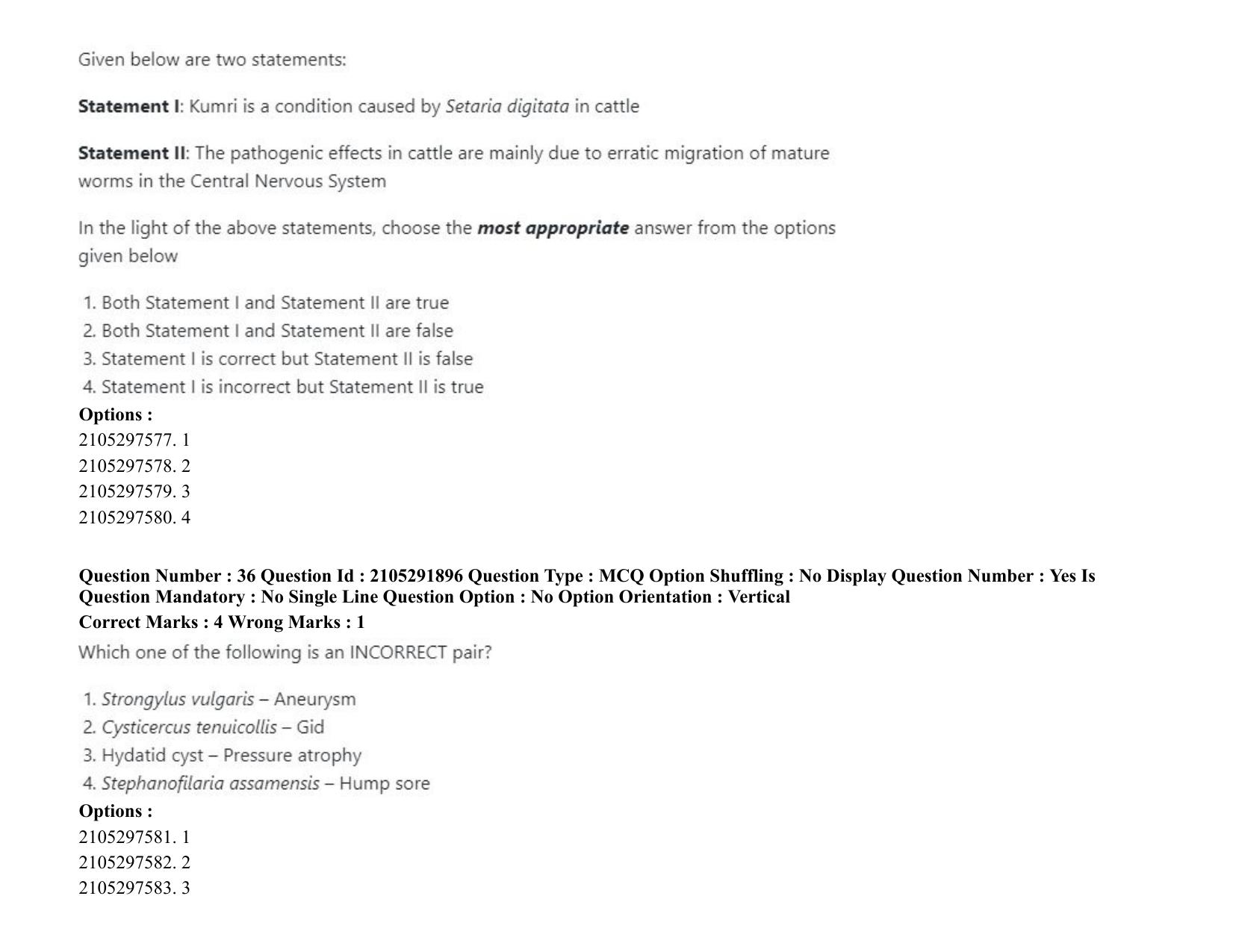 ICAR AIEEA PG 2020 VETERINARY SCIENCE Question Paper - Page 24