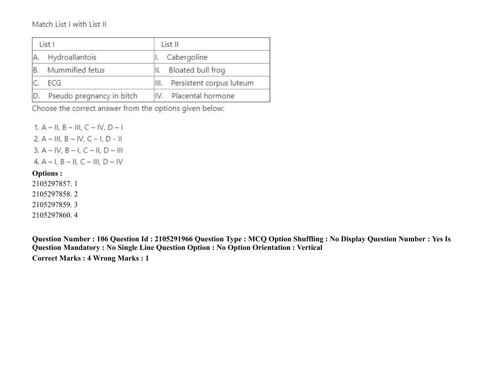 ICAR AIEEA PG 2020 VETERINARY SCIENCE Question Paper - Page 70