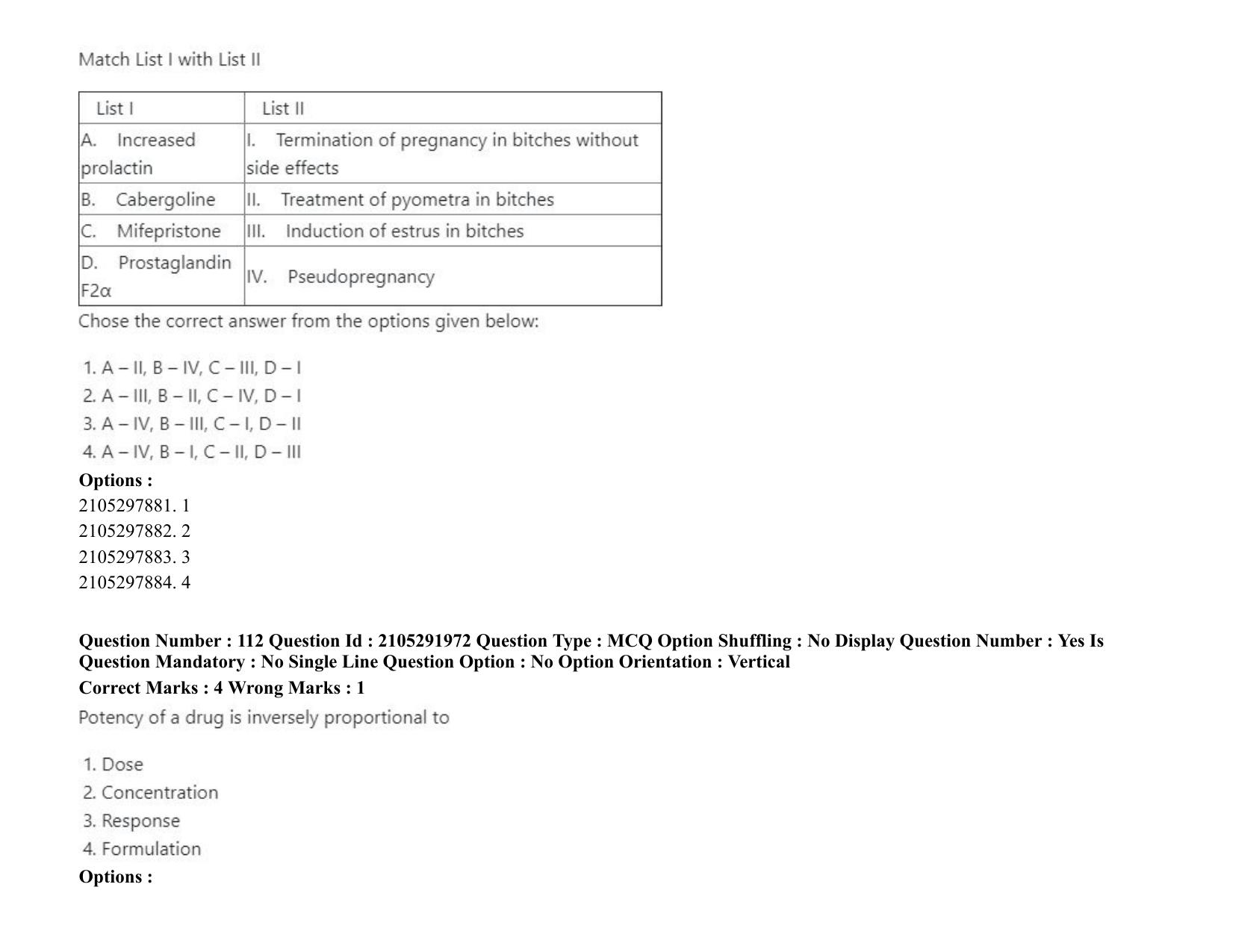 ICAR AIEEA PG 2020 VETERINARY SCIENCE Question Paper - Page 75