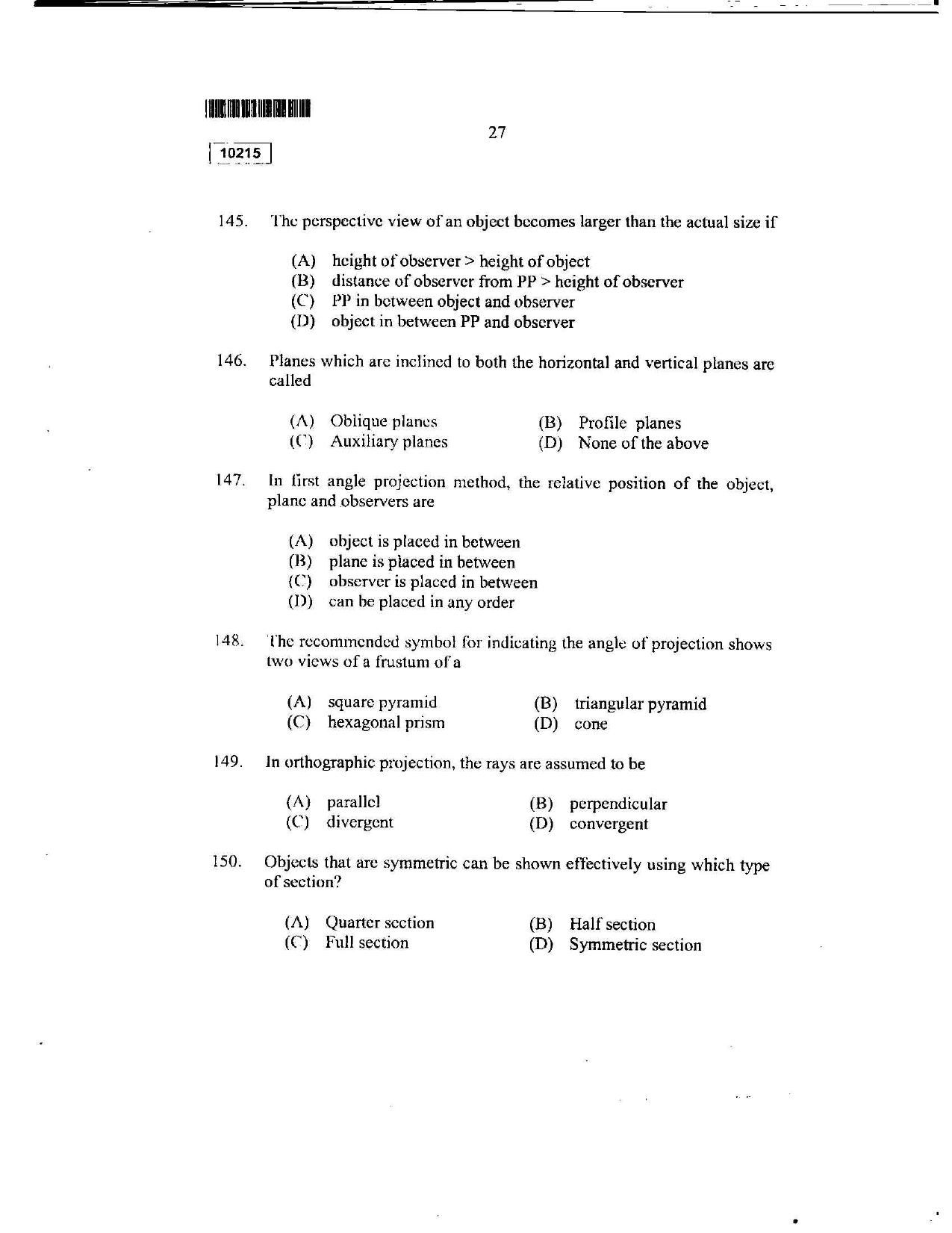 CUSAT CAT 2015 Lateral Entry Question Paper - Page 24
