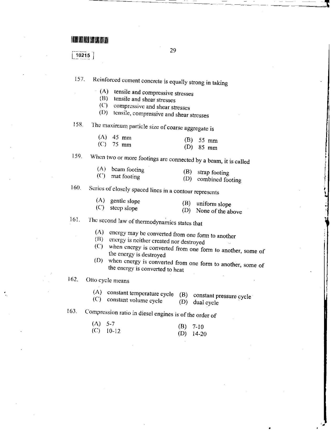 CUSAT CAT 2015 Lateral Entry Question Paper - Page 26