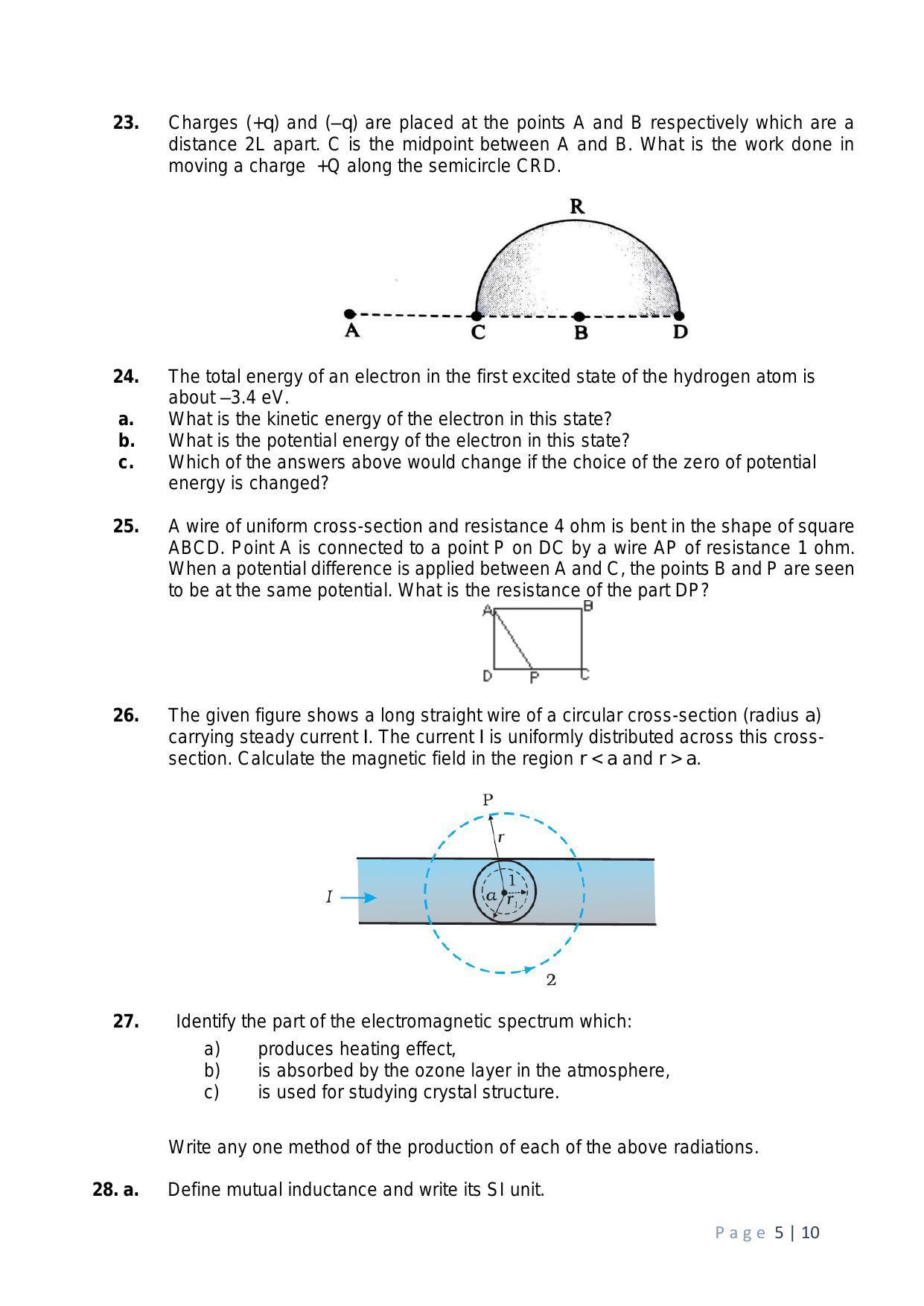 CBSE Class 12 Physics Sample Paper 2024 - Page 5