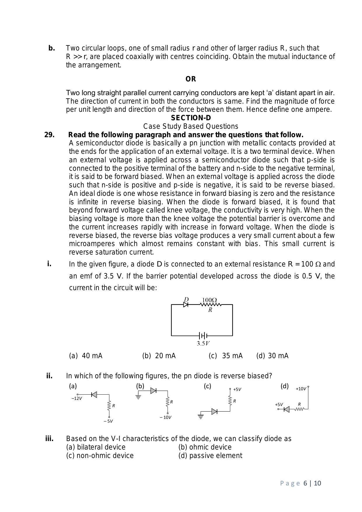 CBSE Class 12 Physics Sample Paper 2024 - Page 6