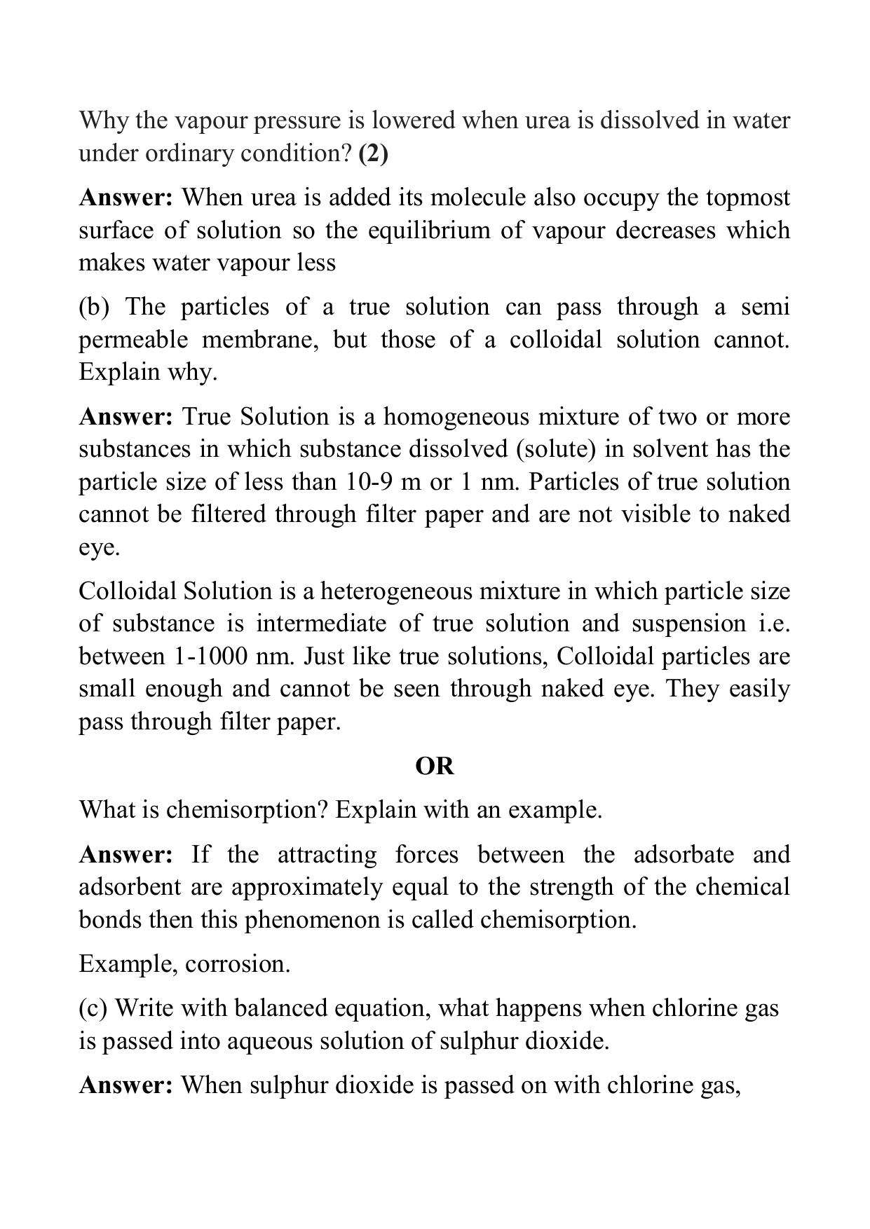 West Bengal Board Class 12 Chemistry 2018 Question Paper - Page 2