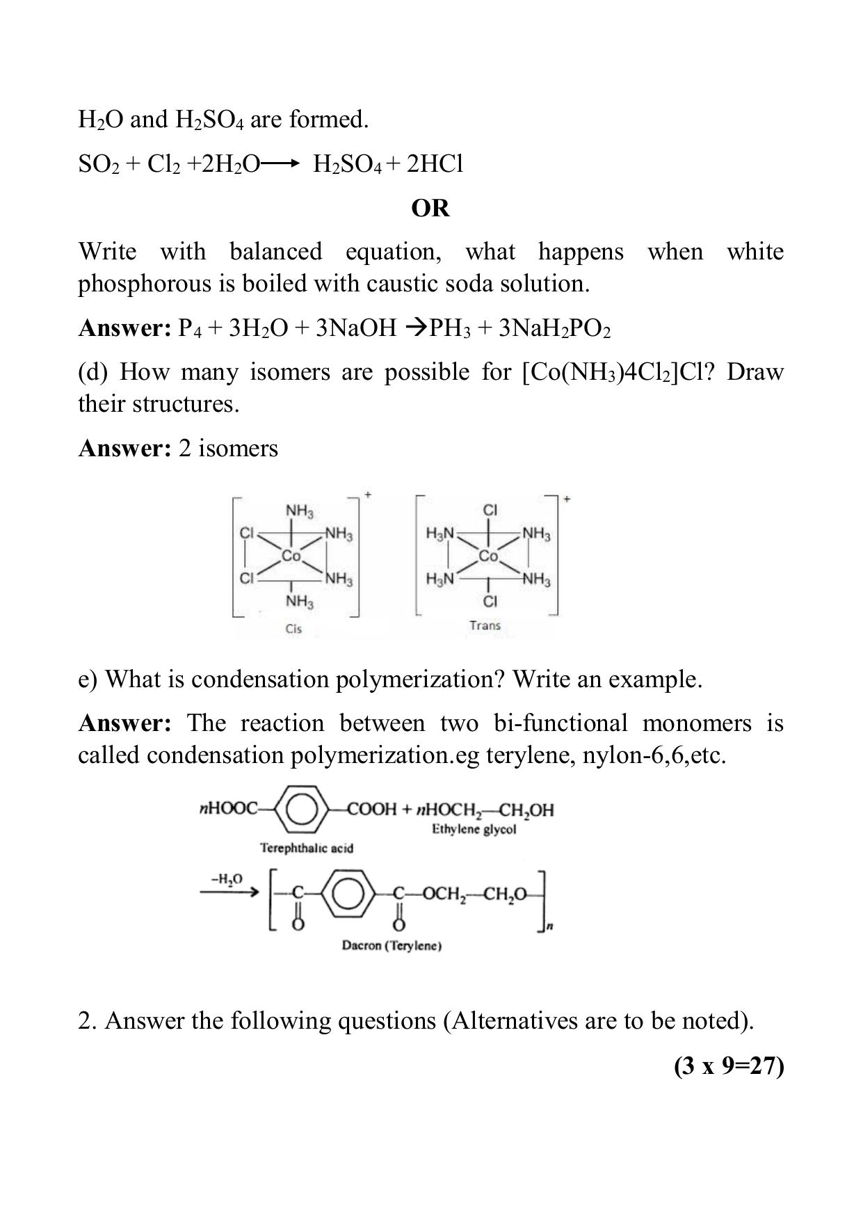 West Bengal Board Class 12 Chemistry 2018 Question Paper - Page 3
