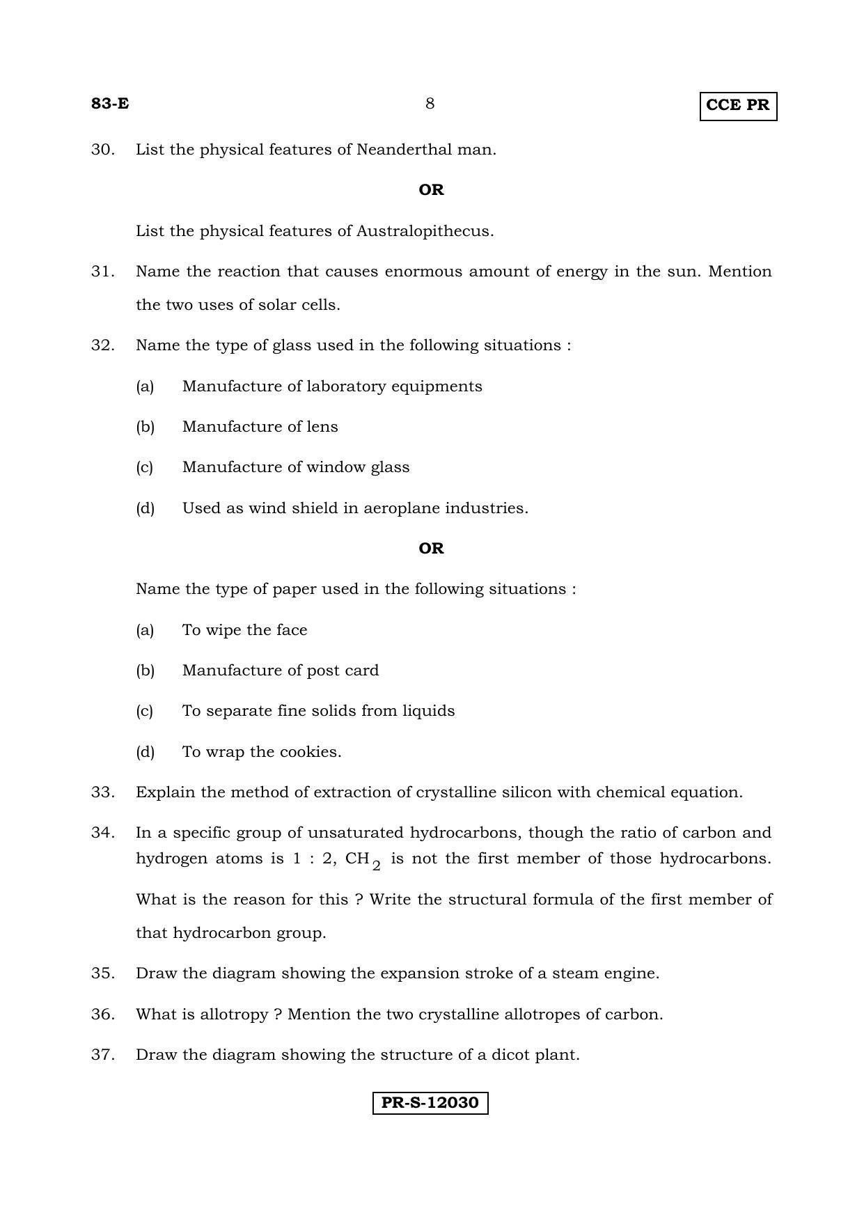 Karnataka SSLC Science (ENGLISH Medium) - 83-E-(PR)-(C)_S1 (Supplementary) June 2017 Question Paper - Page 8