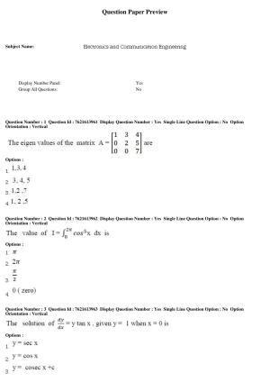 TS PGECET 2017: Electronics & Communication Engineering Question Papers