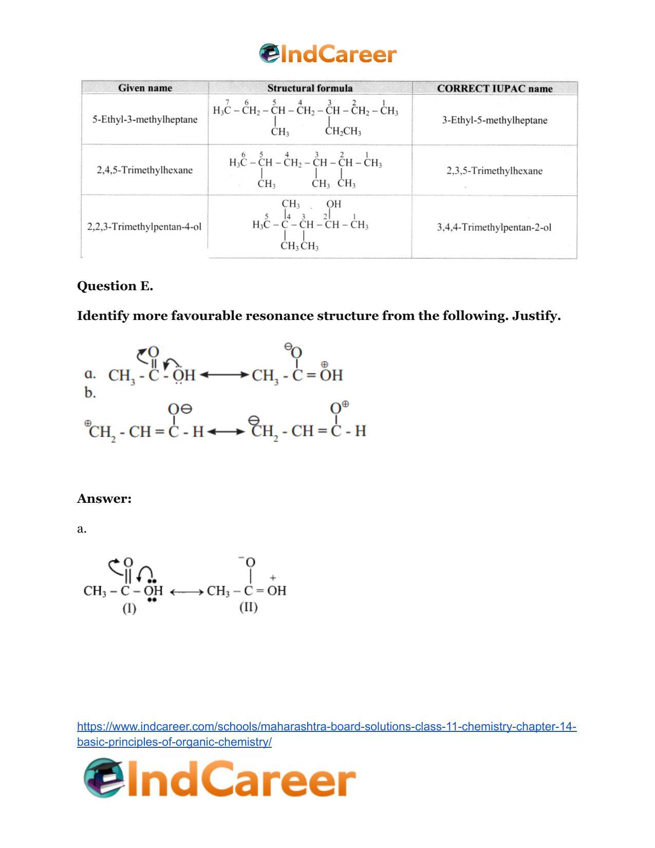 Maharashtra Board Solutions Class 11-Chemistry: Chapter 14- Basic Principles of Organic Chemistry - Page 6