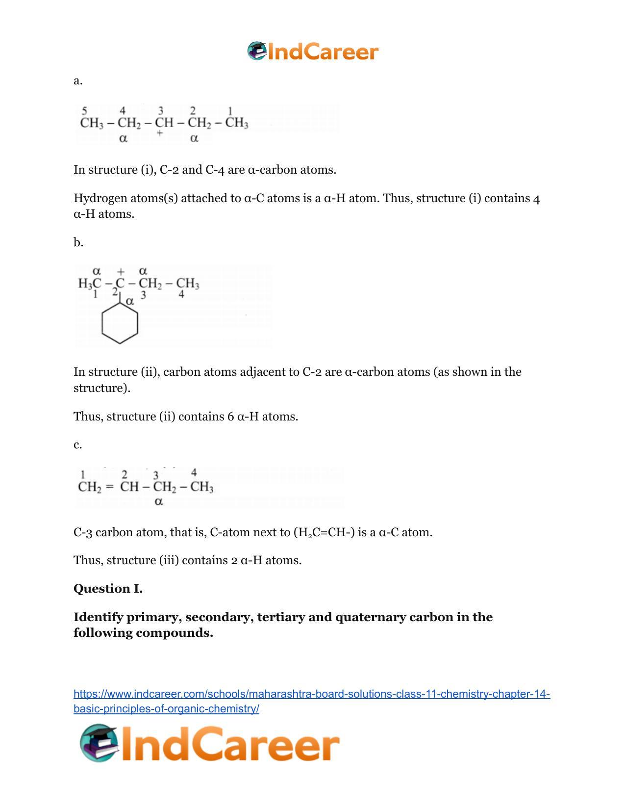 Maharashtra Board Solutions Class 11-Chemistry: Chapter 14- Basic Principles of Organic Chemistry - Page 10