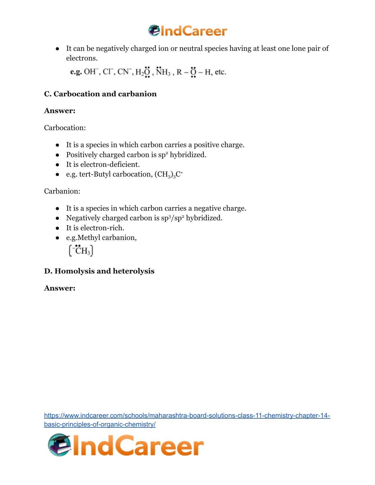 Maharashtra Board Solutions Class 11-Chemistry: Chapter 14- Basic Principles of Organic Chemistry - Page 18