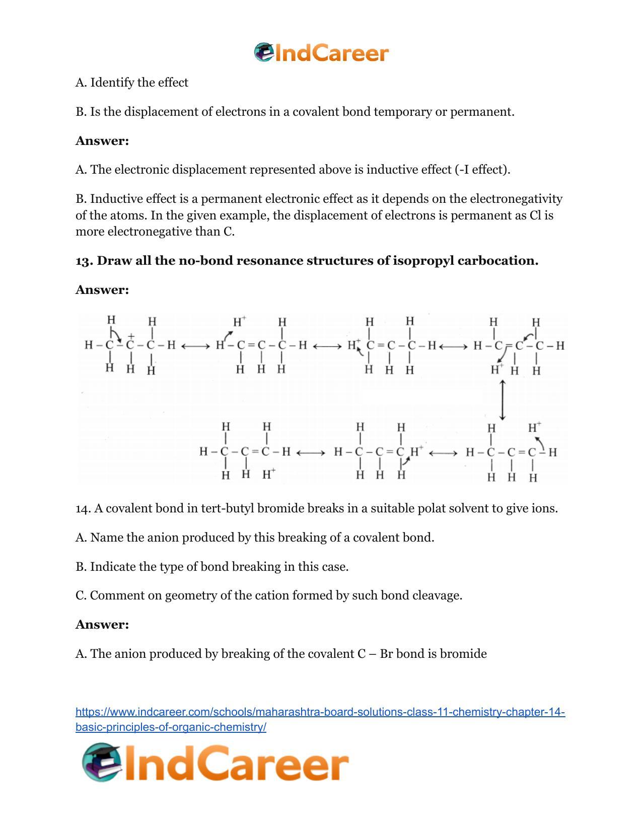 Maharashtra Board Solutions Class 11-Chemistry: Chapter 14- Basic Principles of Organic Chemistry - Page 22