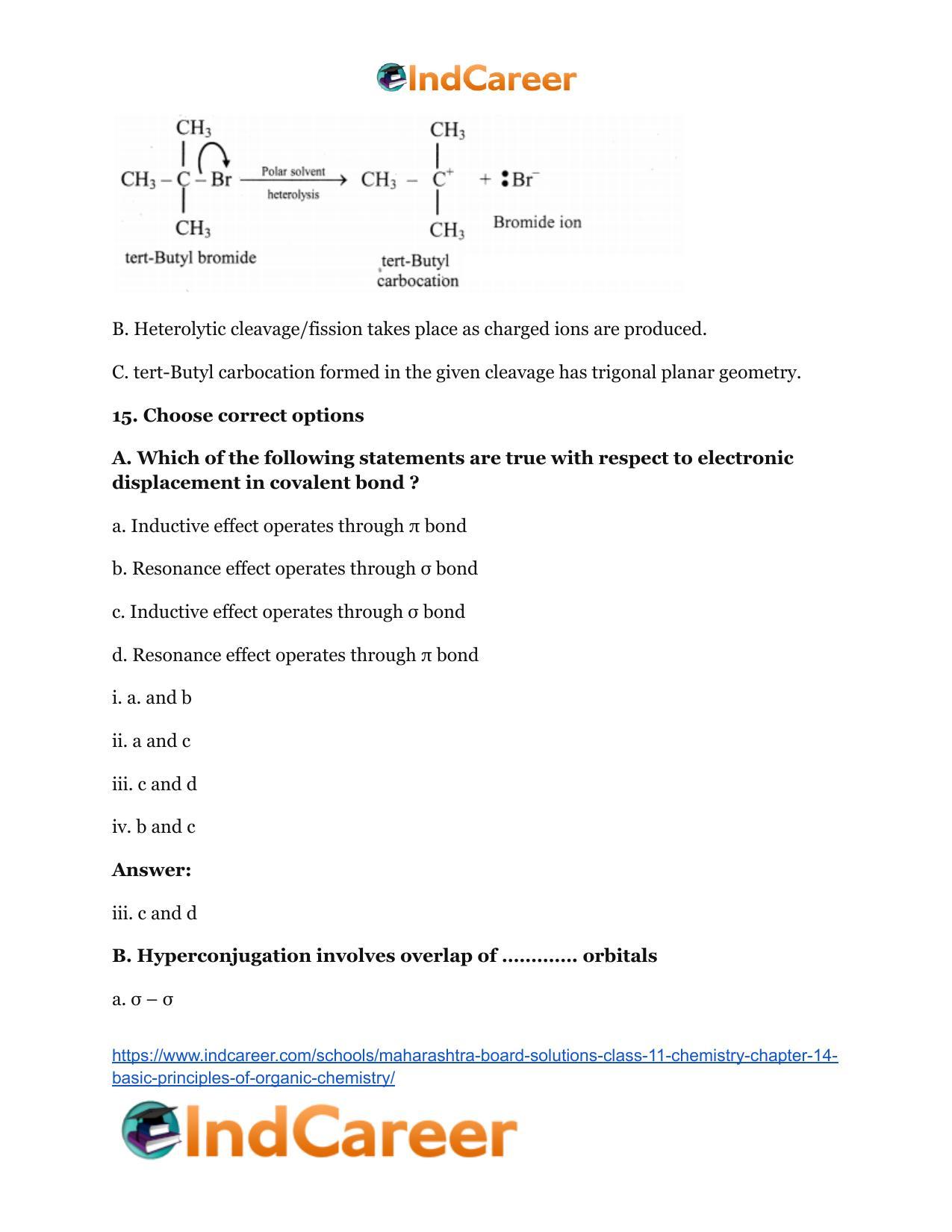 Maharashtra Board Solutions Class 11-Chemistry: Chapter 14- Basic Principles of Organic Chemistry - Page 23