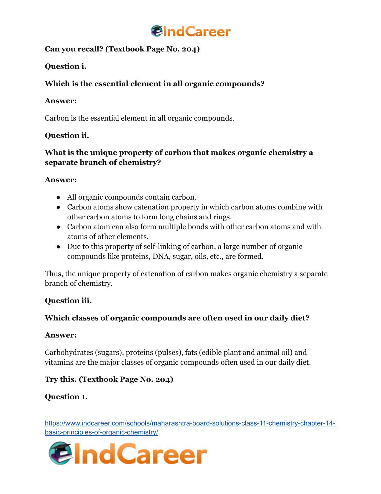 Maharashtra Board Solutions Class 11-Chemistry: Chapter 14- Basic Principles of Organic Chemistry - Page 26