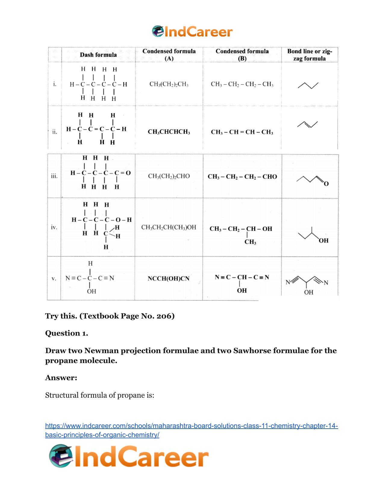 Maharashtra Board Solutions Class 11-Chemistry: Chapter 14- Basic Principles of Organic Chemistry - Page 33