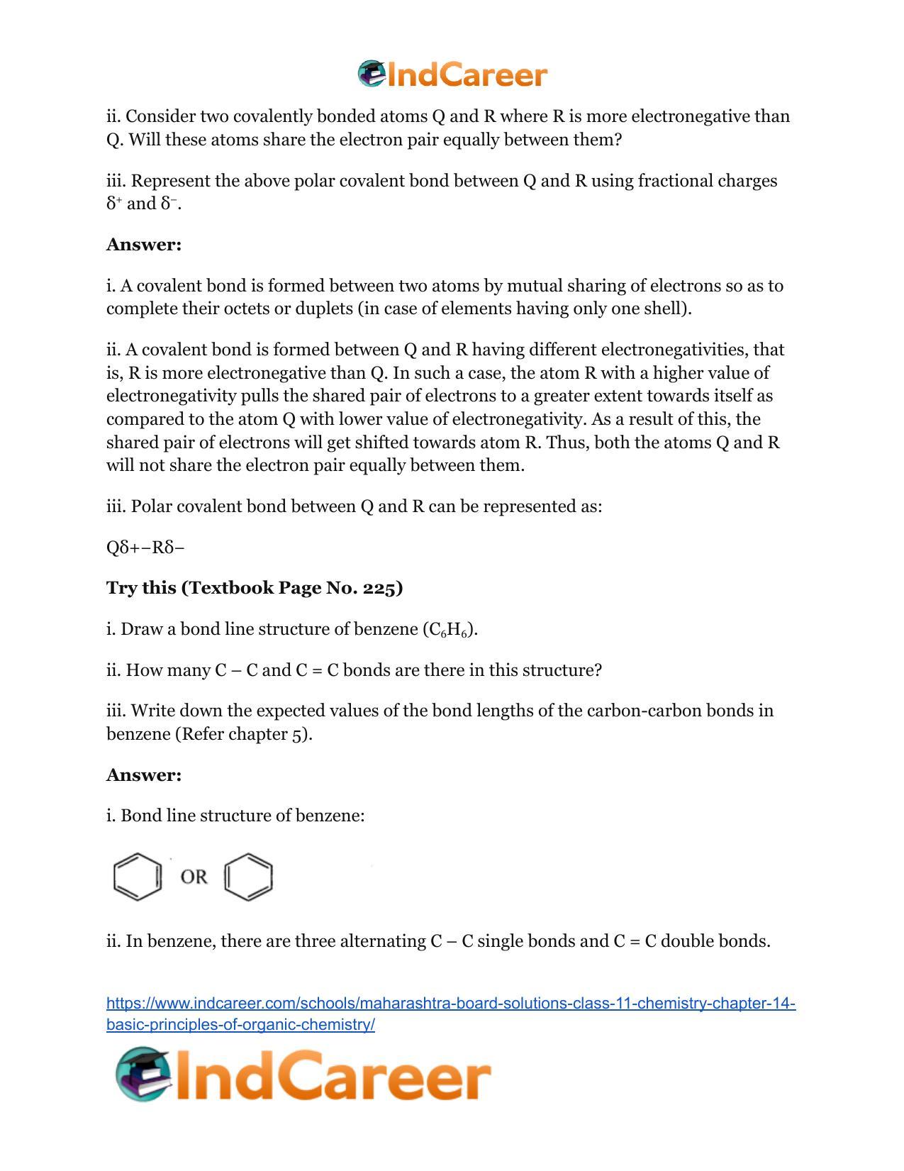 Maharashtra Board Solutions Class 11-Chemistry: Chapter 14- Basic Principles of Organic Chemistry - Page 38