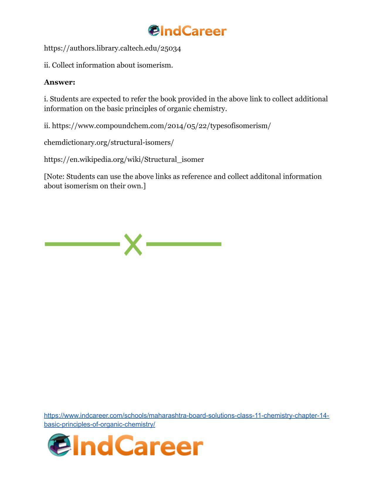 Maharashtra Board Solutions Class 11-Chemistry: Chapter 14- Basic Principles of Organic Chemistry - Page 40