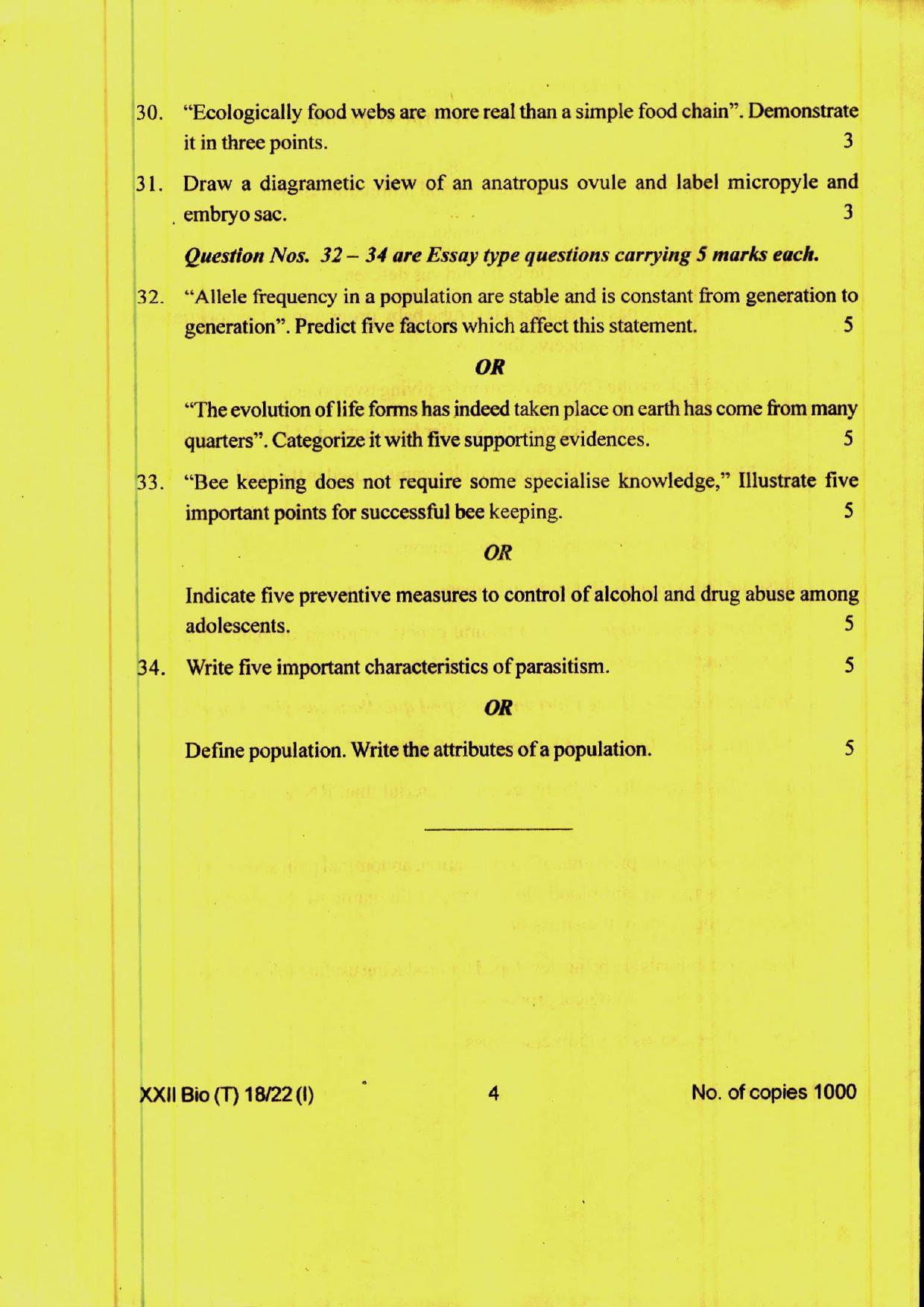 COHSEM 12th Question Papers Improvement 2022 Biology - Page 4