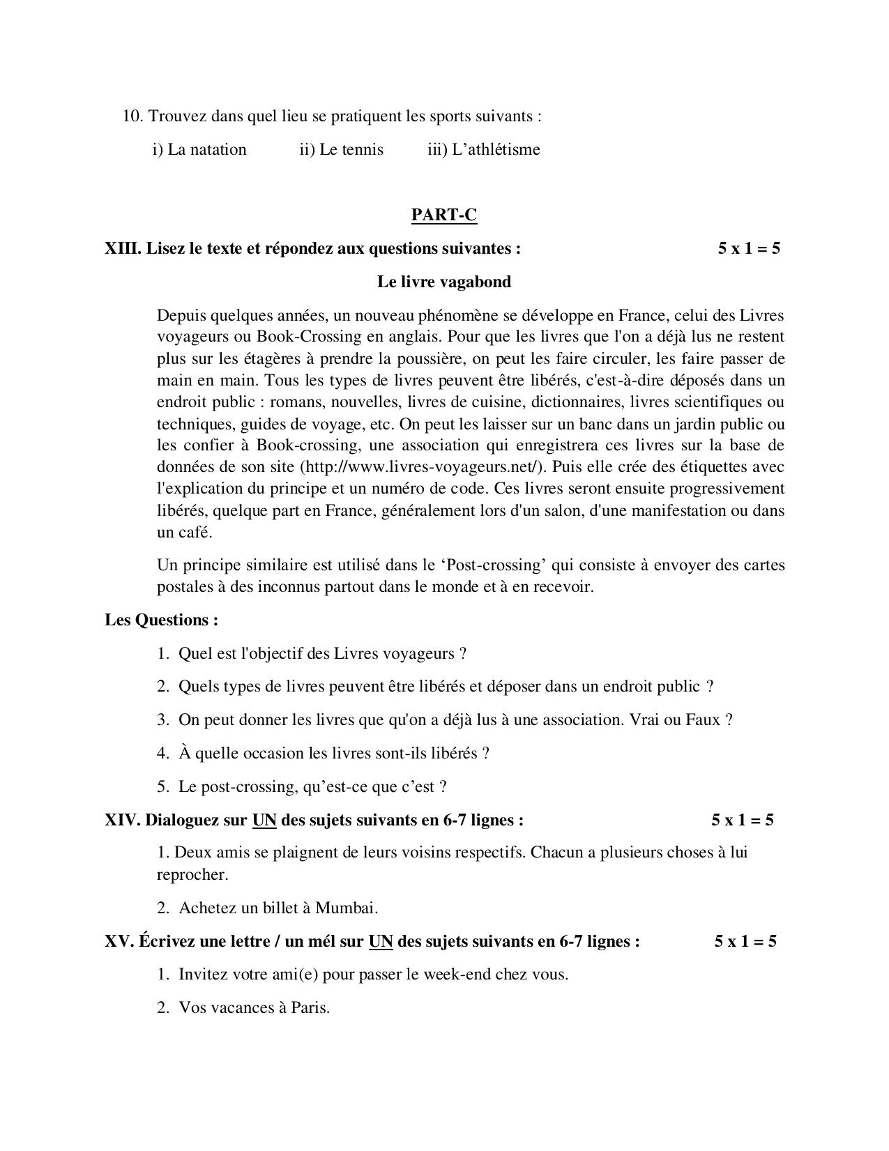Karnataka II PUC French Model Question Paper III 2025 - Page 6