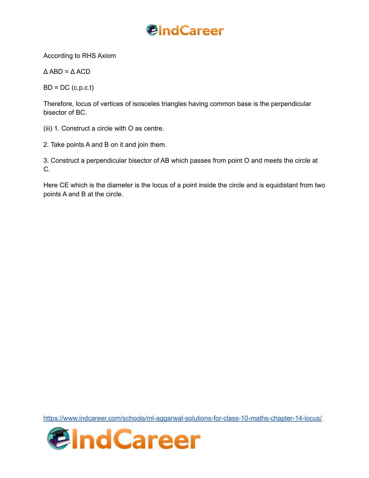ML Aggarwal Solutions for Class 10 Maths Chapter 14- Locus - Page 10