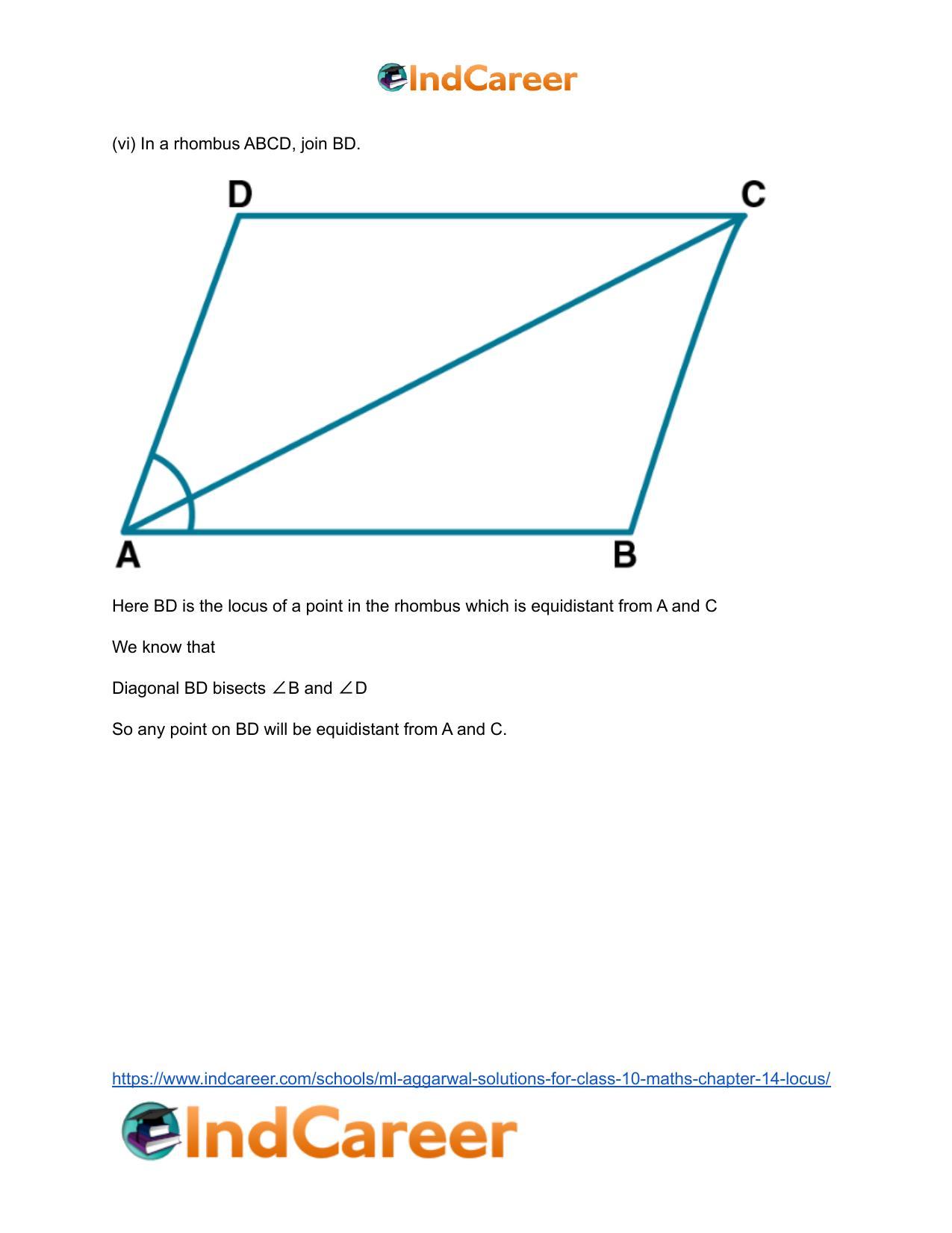 ML Aggarwal Solutions for Class 10 Maths Chapter 14- Locus - Page 14