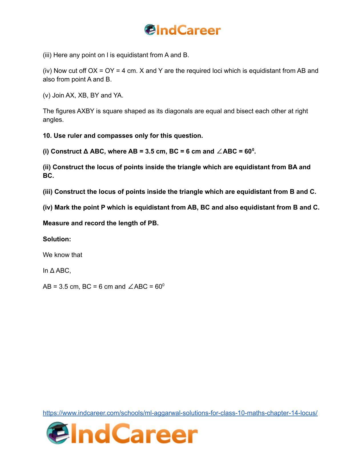 ML Aggarwal Solutions for Class 10 Maths Chapter 14- Locus - Page 27