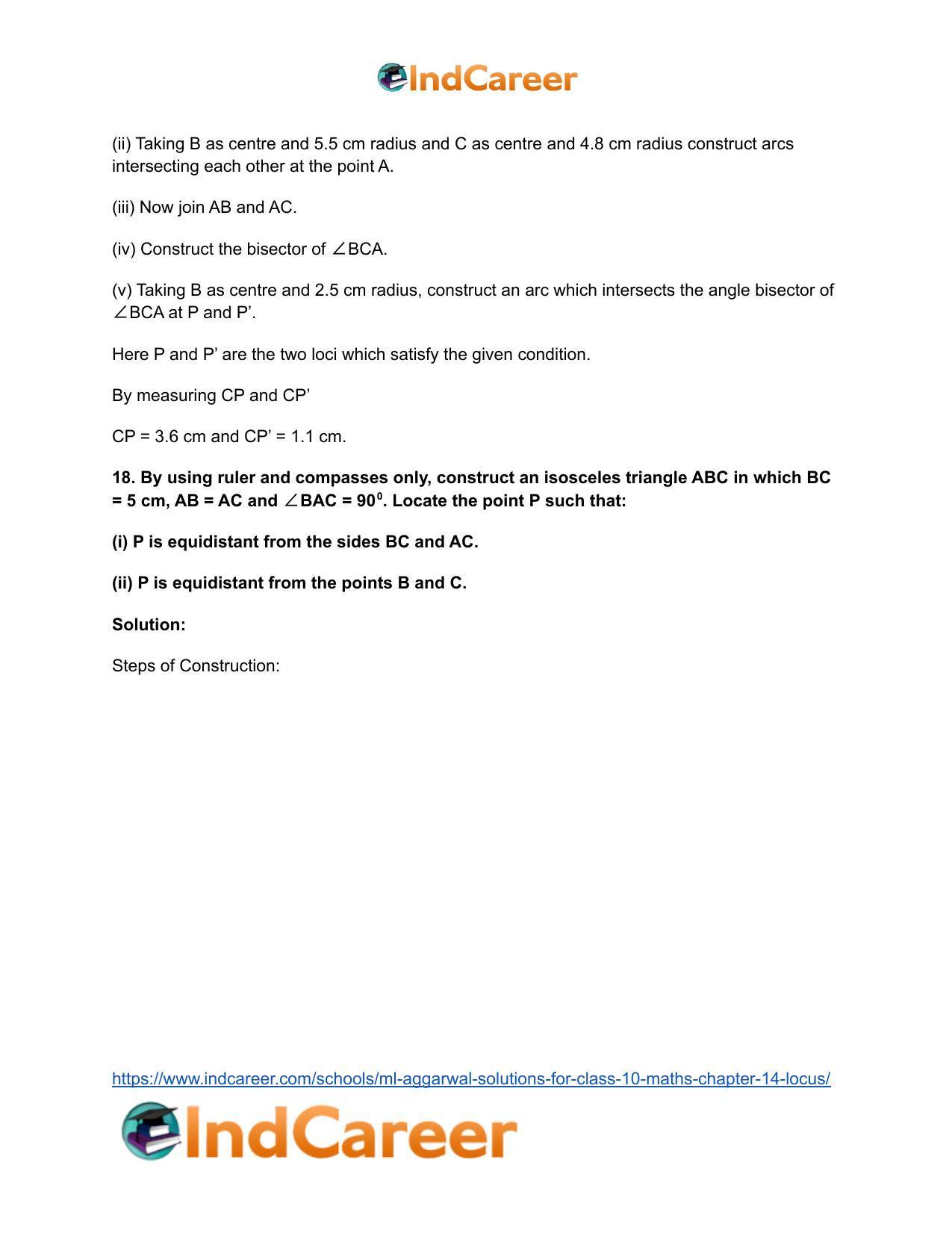 ML Aggarwal Solutions for Class 10 Maths Chapter 14- Locus - Page 39