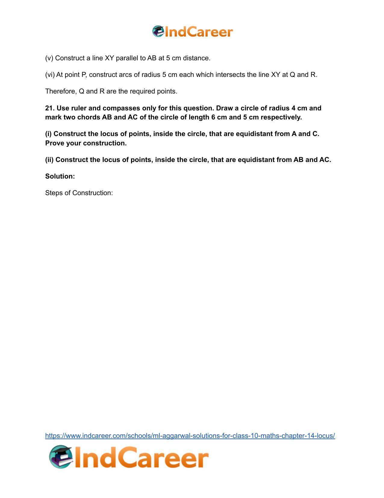 ML Aggarwal Solutions for Class 10 Maths Chapter 14- Locus - Page 43