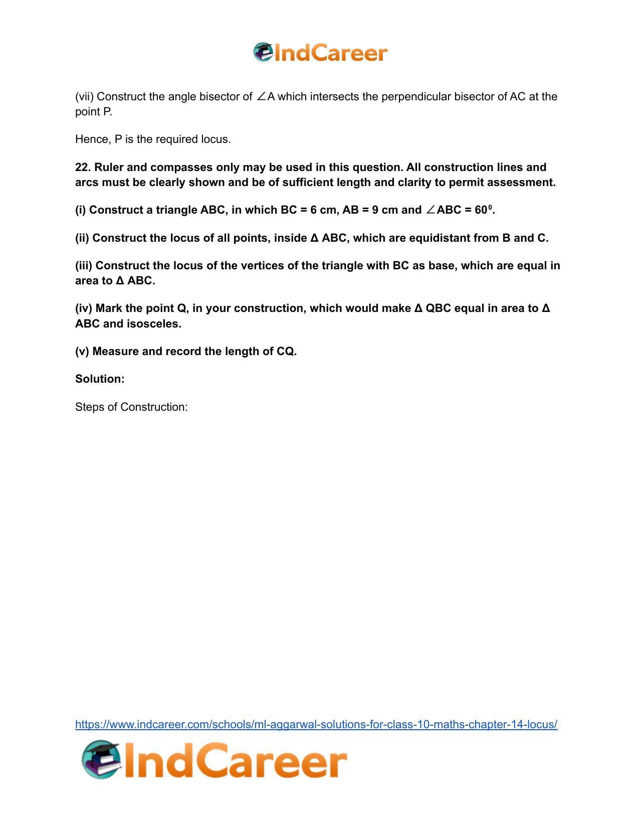 ML Aggarwal Solutions for Class 10 Maths Chapter 14- Locus - Page 45