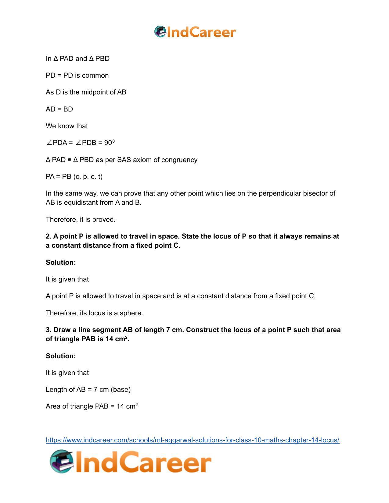 ML Aggarwal Solutions for Class 10 Maths Chapter 14- Locus - Page 48