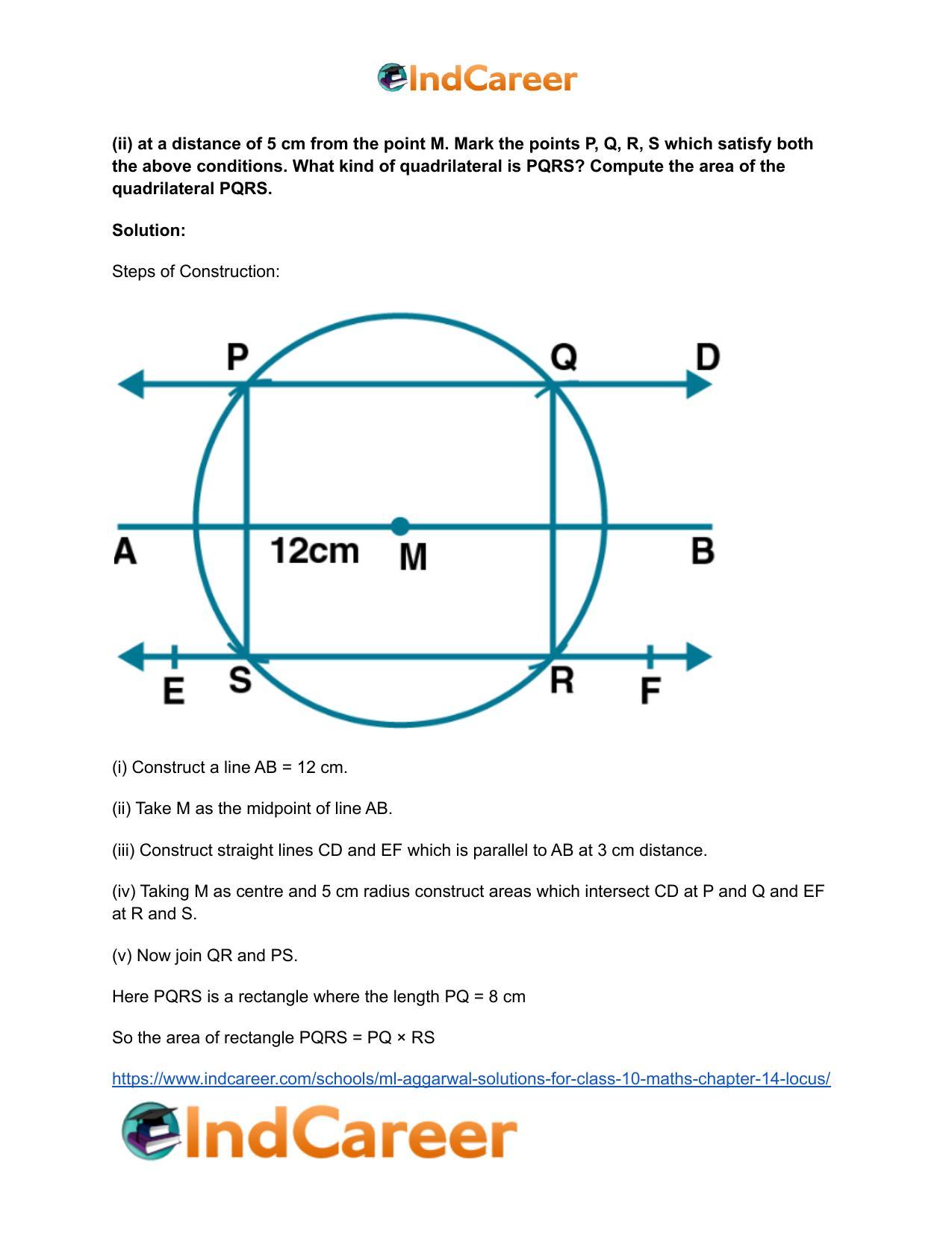 ML Aggarwal Solutions for Class 10 Maths Chapter 14- Locus - Page 50