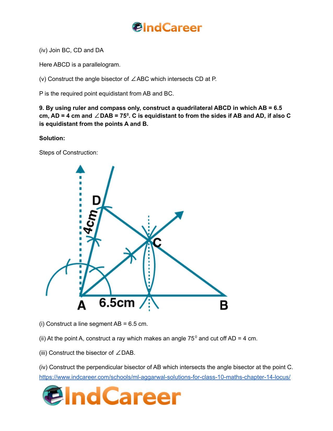 ML Aggarwal Solutions for Class 10 Maths Chapter 14- Locus - Page 55
