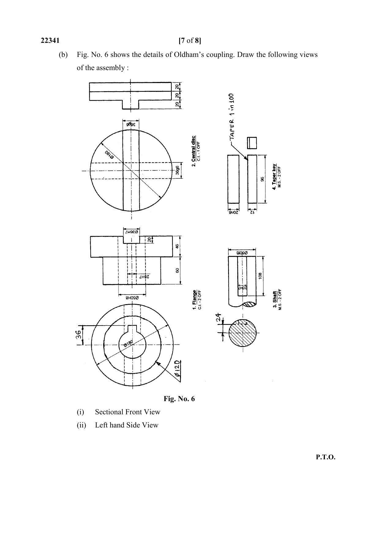 MSBTE Summer Question Paper 2019 - Mechanical working Drawing - Page 7