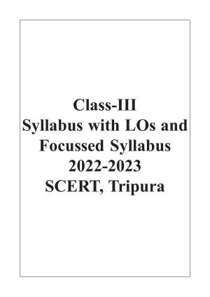 TBSE Class 3 Syllabus