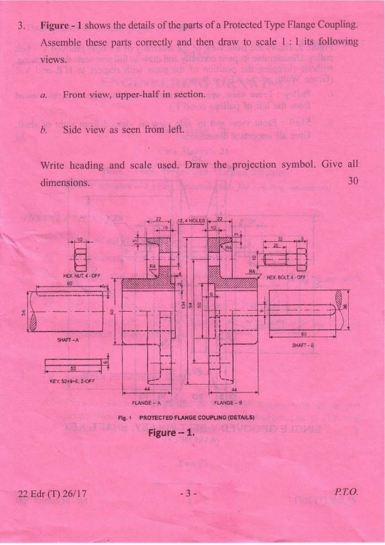 COHSEM Class 12 Engineering Drawing 2017 Question Papers - Page 3