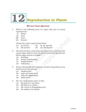 NCERT Exemplar Book for Class 7 Science: Chapter 12-Reproduction in Plants
