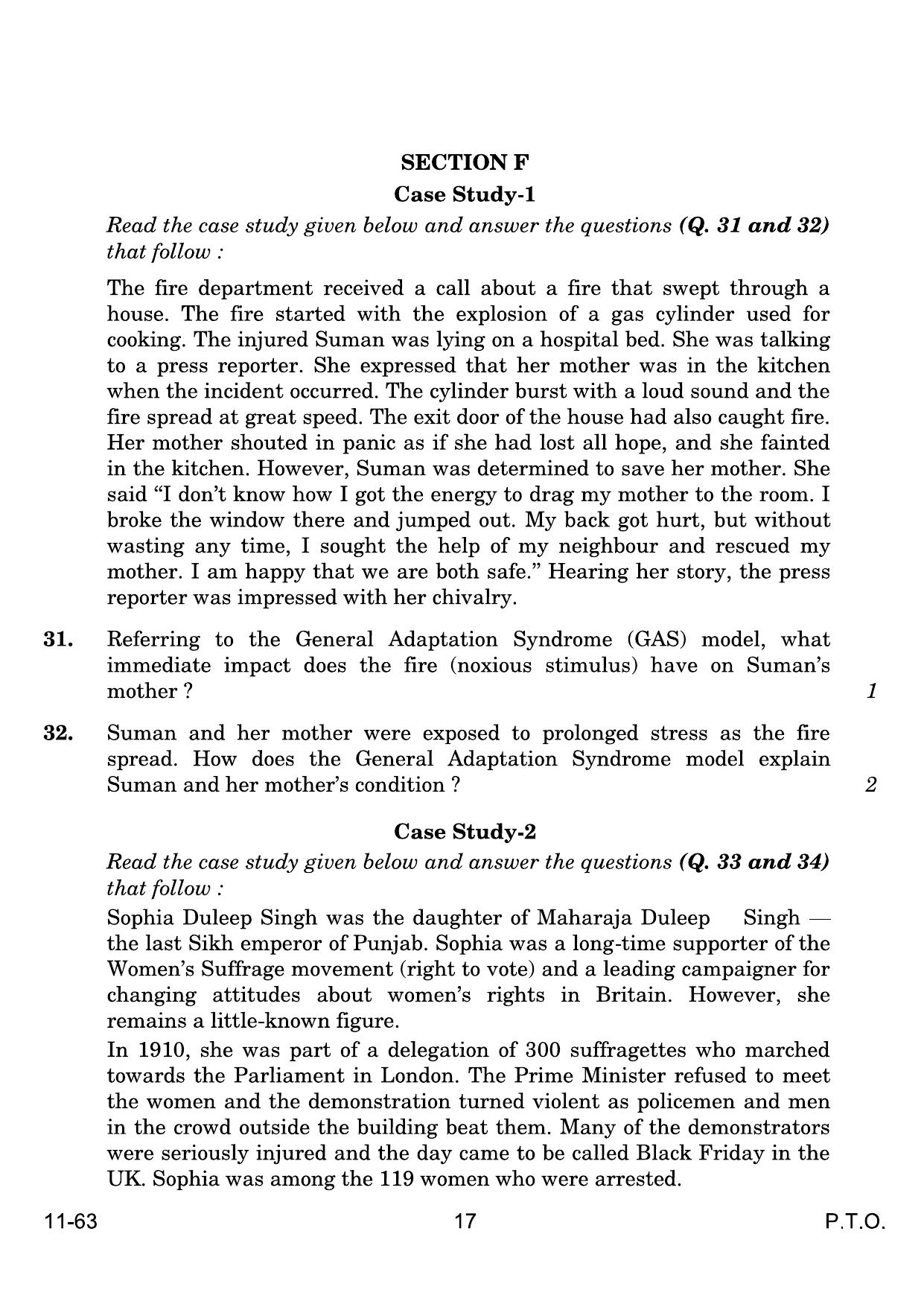 CBSE Class 12 Psychology 2024 Question Paper - Page 17