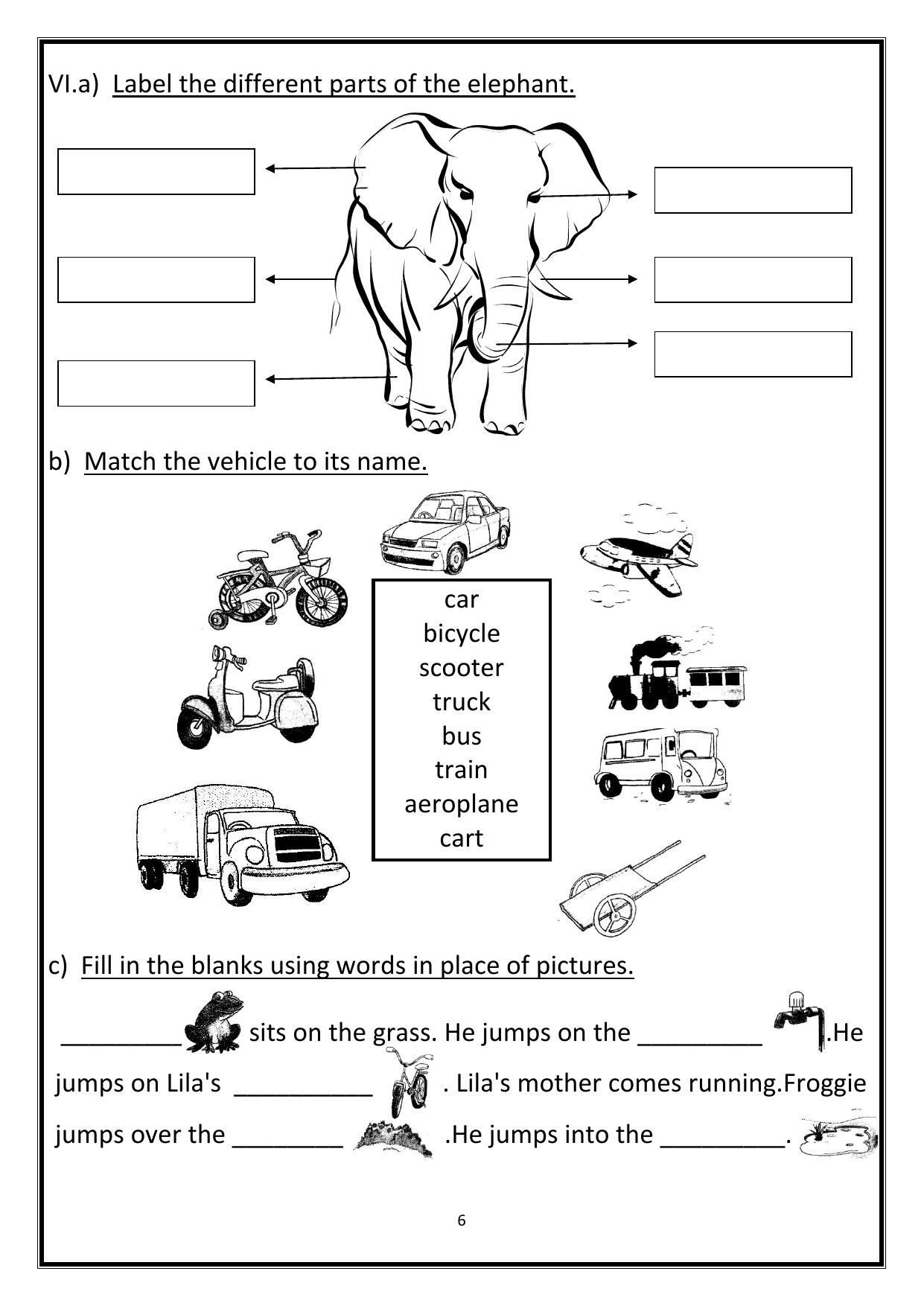 Worksheet for Class 1 English Assignment 76 - Page 6