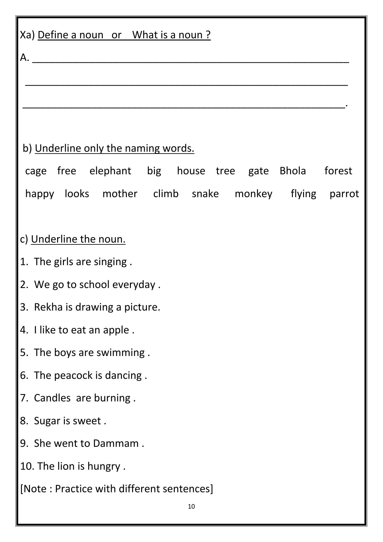 Worksheet for Class 1 English Assignment 76 - Page 10