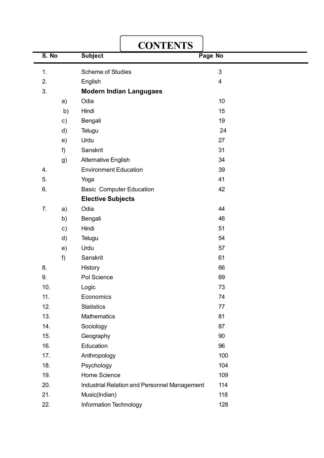 Odisha Board Class 12 Syllabus for Arts - Page 2