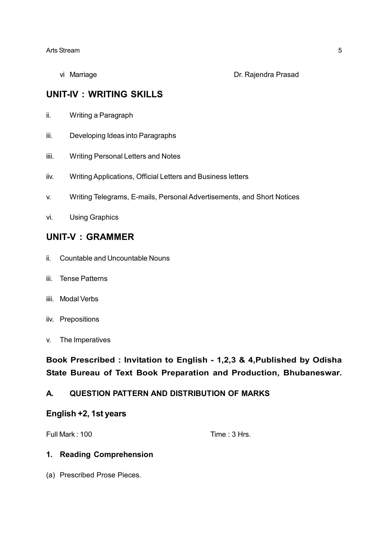 Odisha Board Class 12 Syllabus for Arts - Page 5