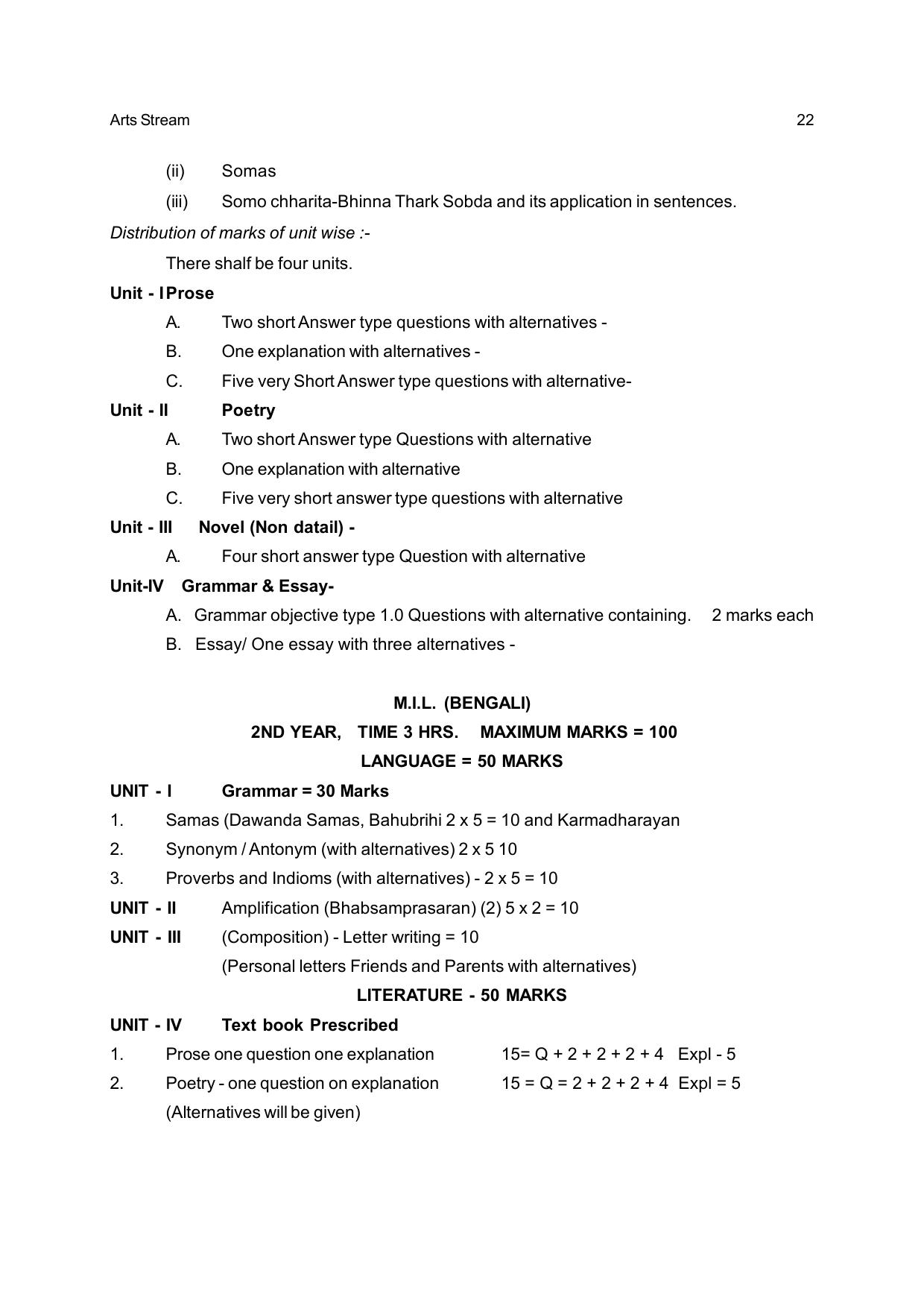 Odisha Board Class 12 Syllabus for Arts - Page 22