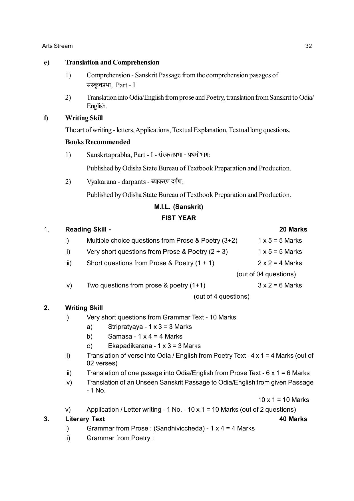 Odisha Board Class 12 Syllabus for Arts - Page 32