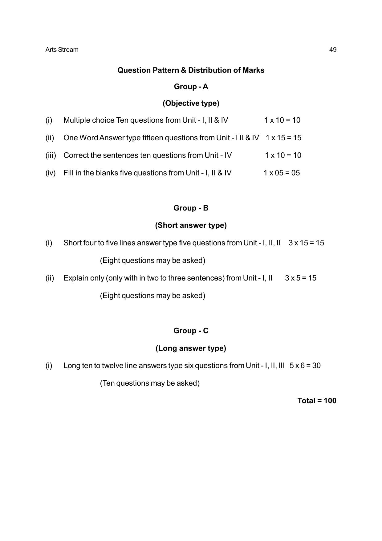 Odisha Board Class 12 Syllabus for Arts - Page 49