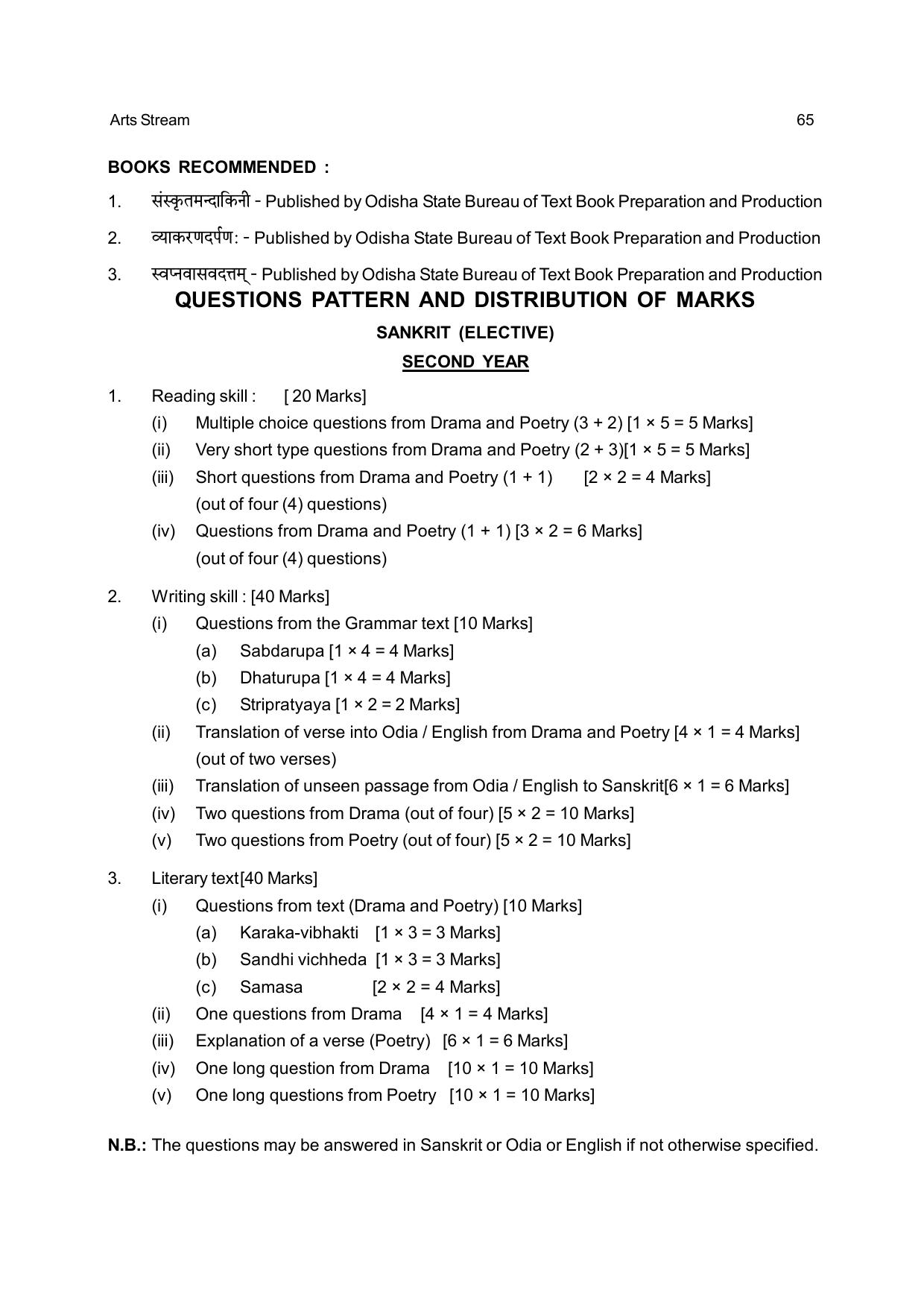 Odisha Board Class 12 Syllabus for Arts - Page 65