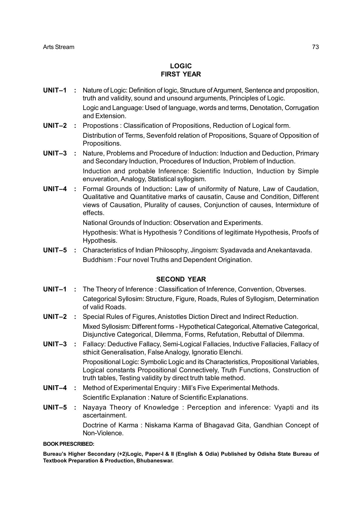 Odisha Board Class 12 Syllabus for Arts - Page 73