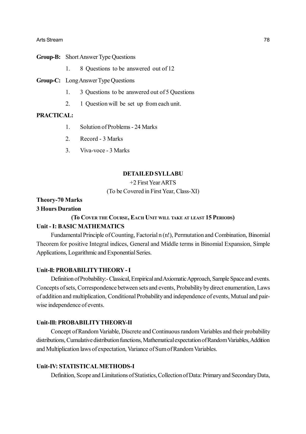 Odisha Board Class 12 Syllabus for Arts - Page 78