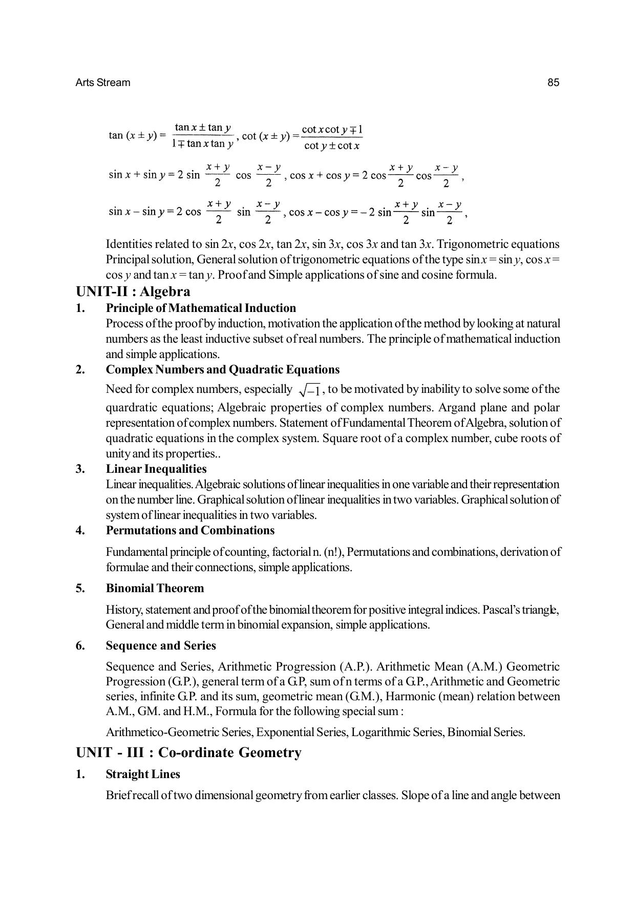 Odisha Board Class 12 Syllabus for Arts - Page 85