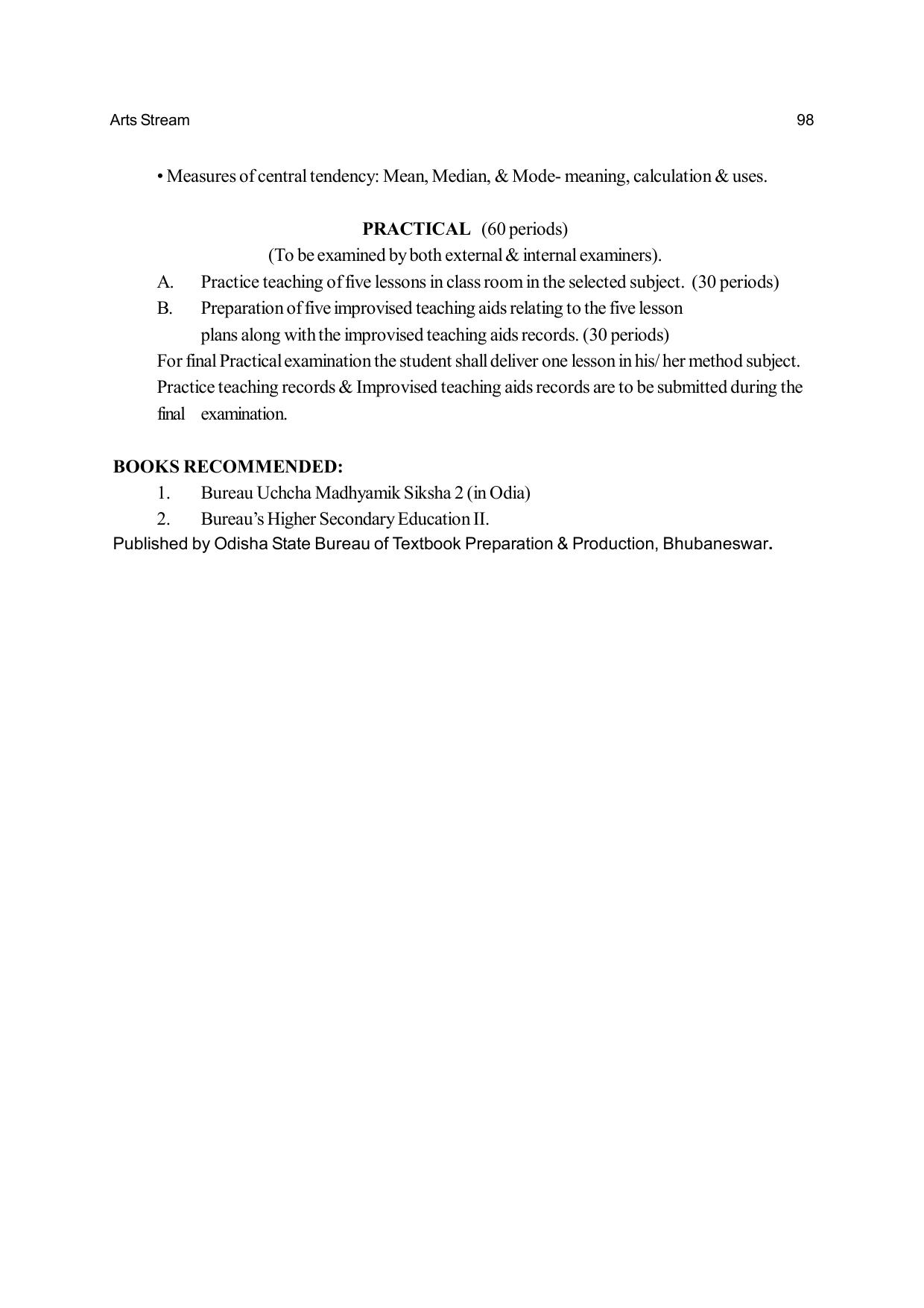 Odisha Board Class 12 Syllabus for Arts - Page 98